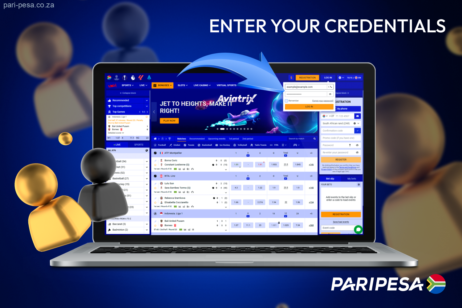 Enter your Paripesa account login details