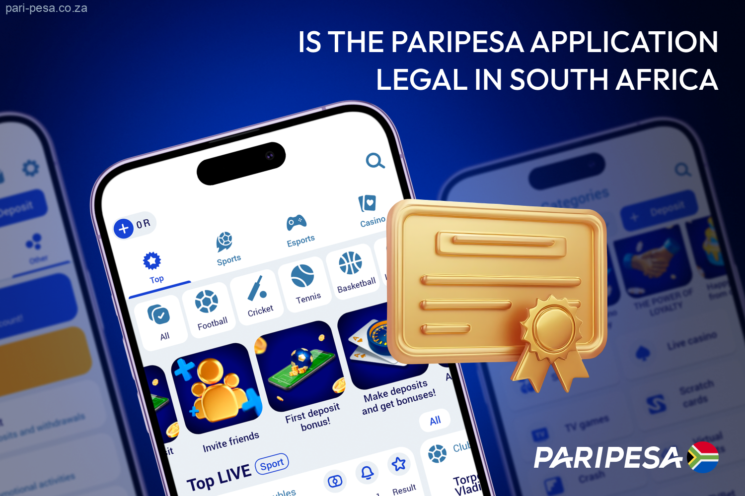 The Paripesa app is licensed to operate legally in South Africa