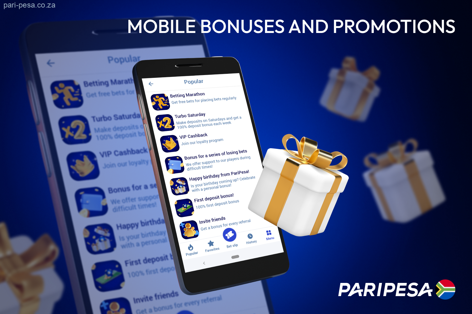 Paripesa App users can enjoy a number of promotions and bonuses