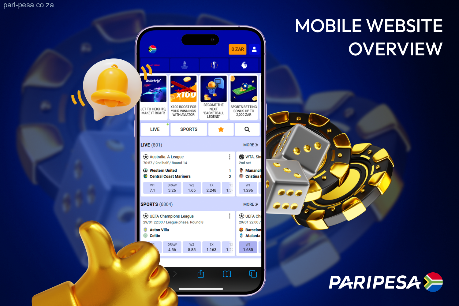 Paripesa Mobile Site Features and Review