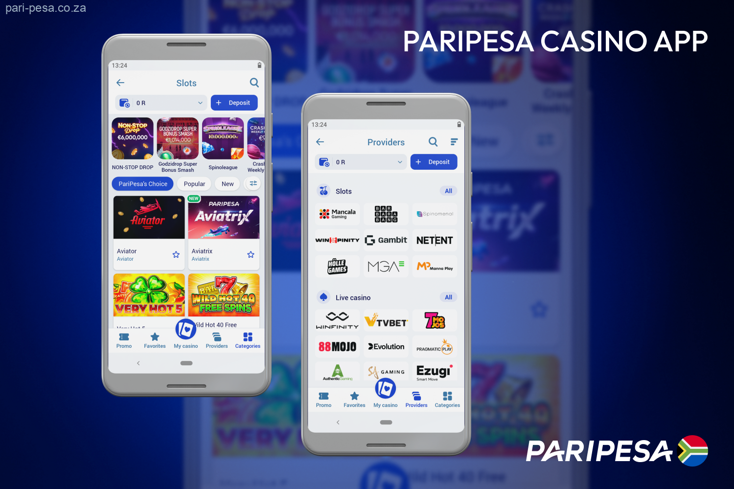 The Paripesa Casino app offers an extensive lineup of online games