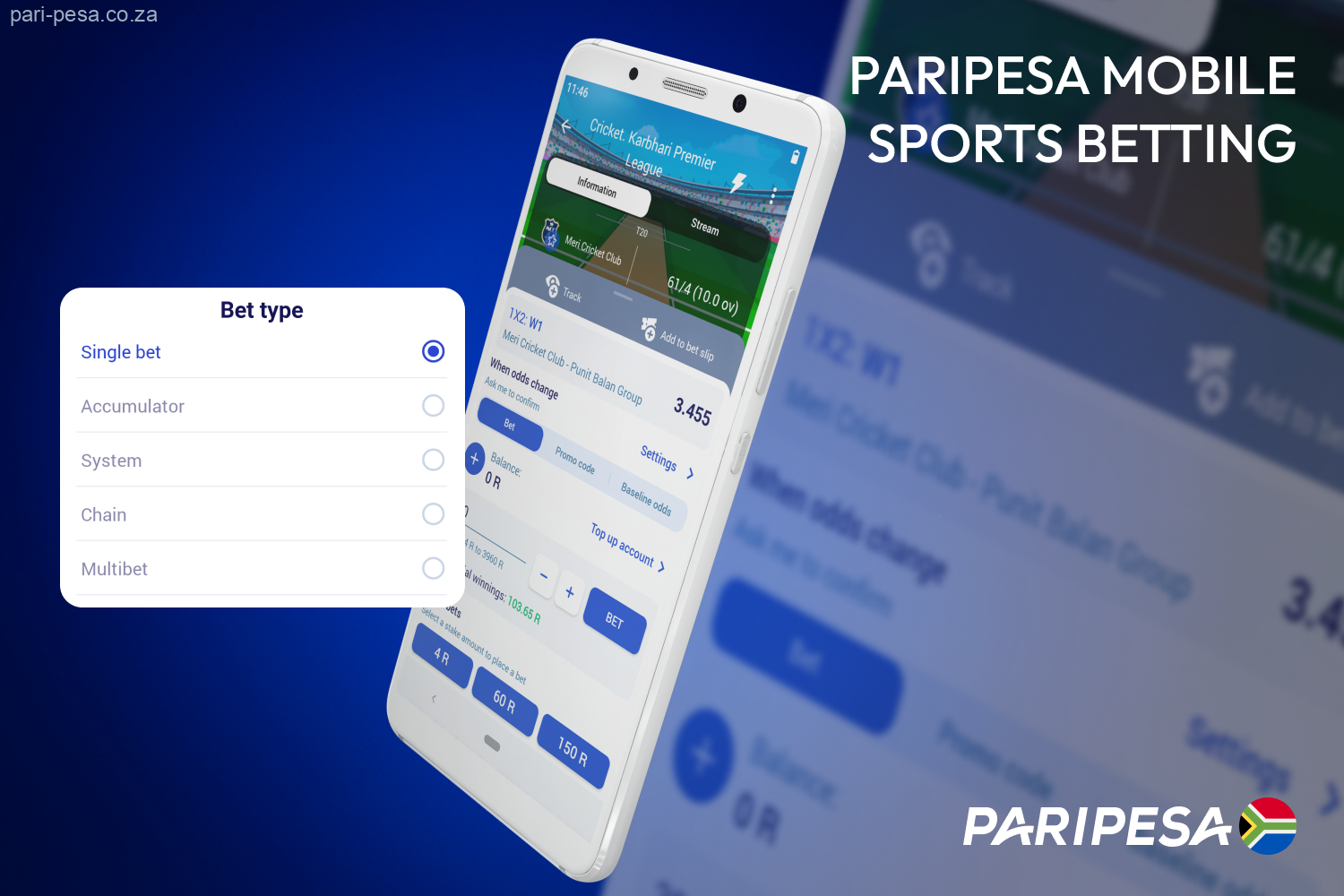 The Paripesa app provides South African users with numerous sports betting opportunities