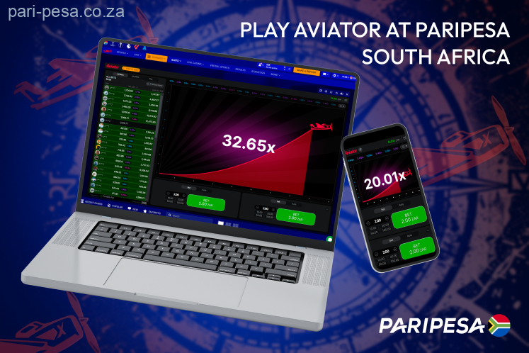 The popular crash game Aviator is available to all Paripesa users in South Africa