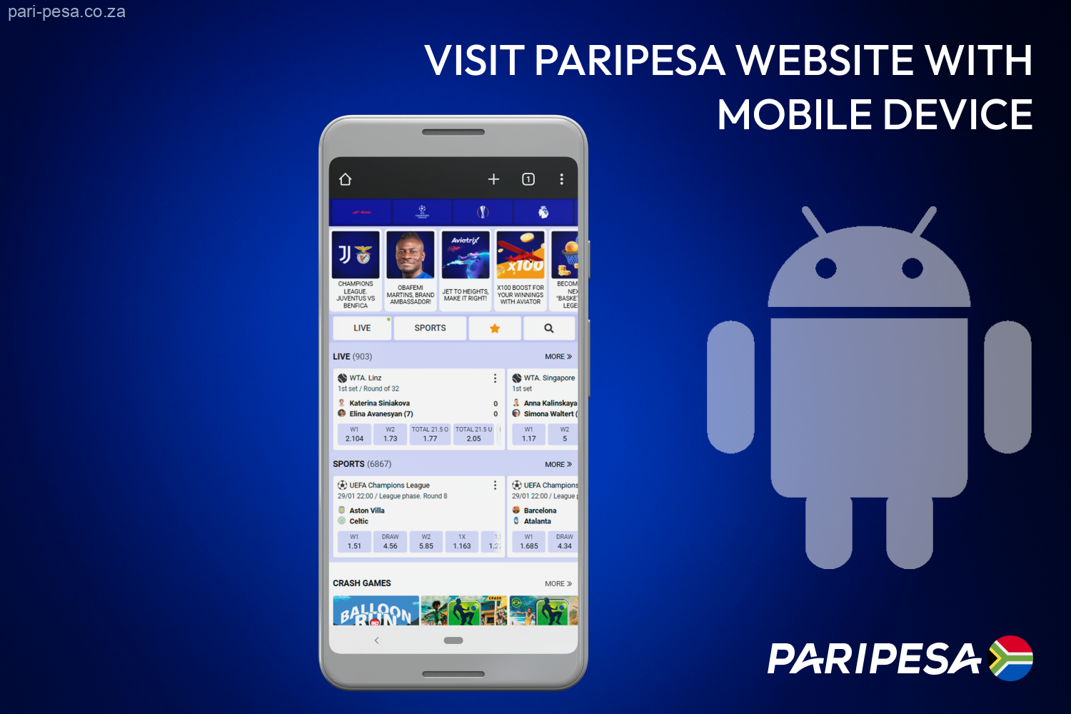 To download Paripesa APK for Android - visit the official website