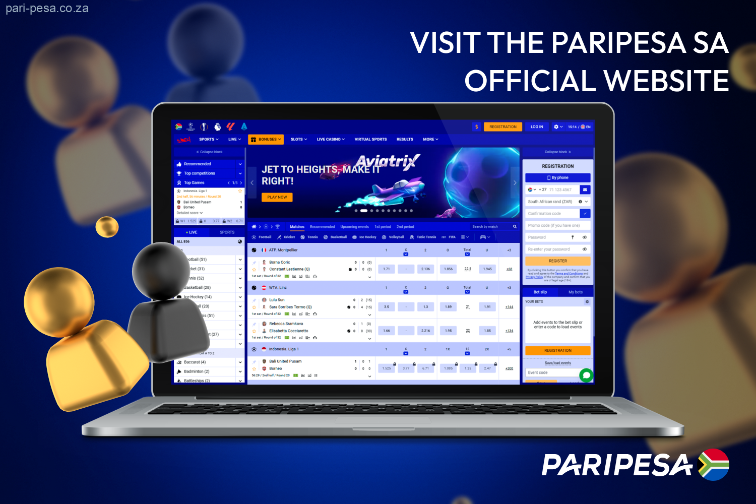 Visit the official Paripesa website to log in to your account